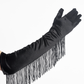 Tassel long satin gloves Latin dance performance gloves satin tassel bridal gloves     S6262