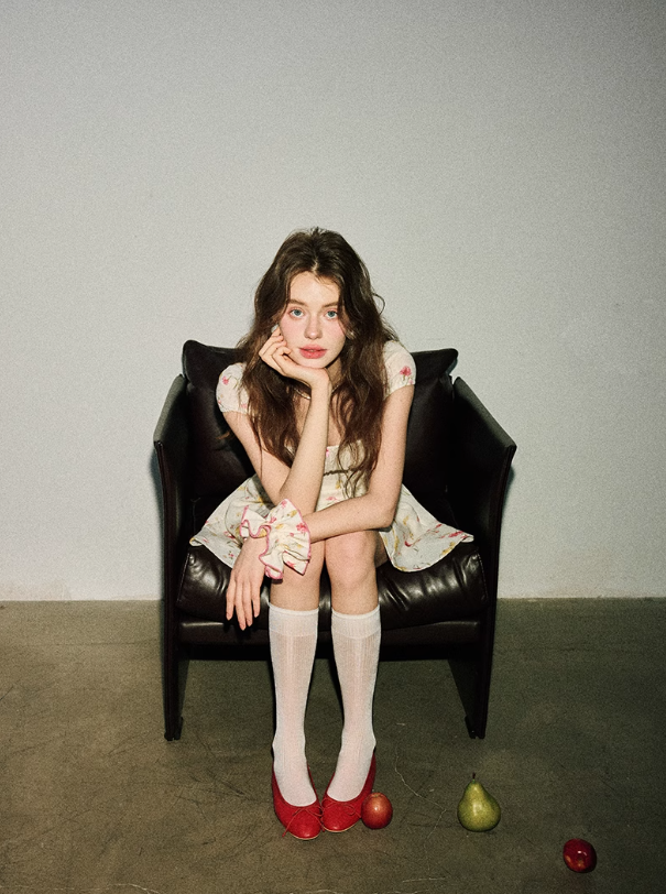 French style short sleeve dress short skirt floral princess dress R2702