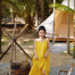 Super fairy yellow suspender dress for the seaside travel wear long skirt backless fairy dress R1570