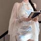 New Chinese style sleeveless halter neck cheongsam skirt 2025 backless waist hip short skirt R1220