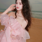 Dreamy Tulle Tiered Prom Gown Pink Women's Maxi Evening Dress Birthday Dress RS2786