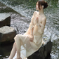 New Chinese style ancient town travel outfit ramie backless dress design photo skirt R1629
