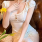 French retro hollow embroidery dress 2025 large size seaside holiday dress R1327