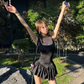 Retro pure desire style suspender dress 2025 large size sweet spicy style waist ballet tutu skirt R1250