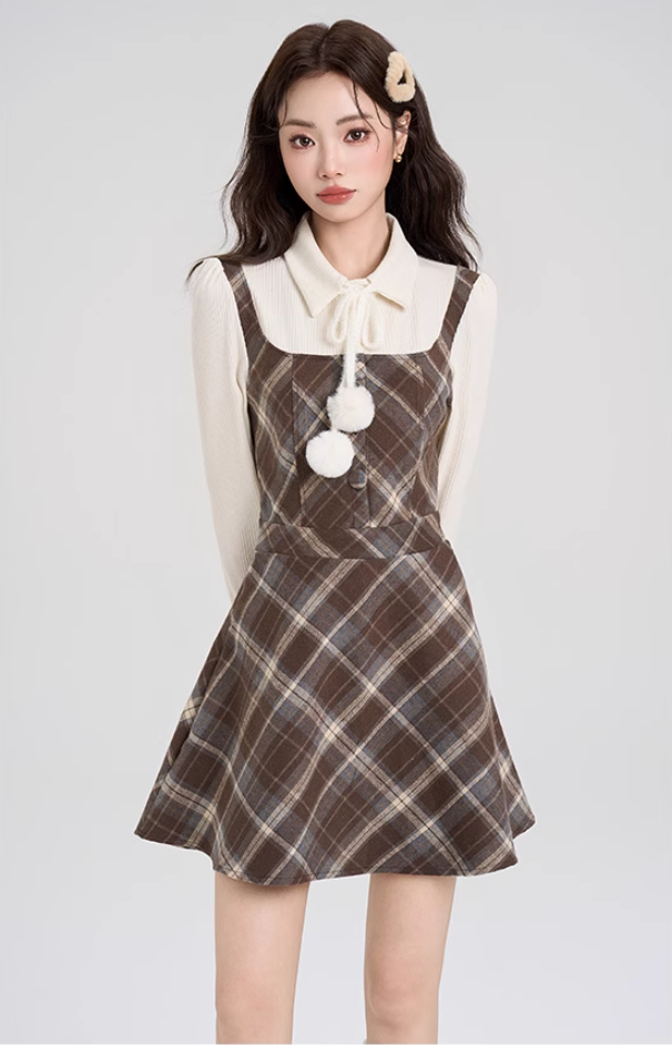 Cape shawl outer dress suit new style small school style outfit a complete set R2373