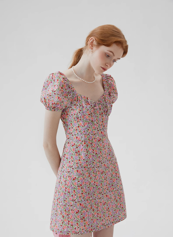 French dress short floral dress summer 2025 new R2801