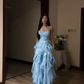 White halter neck, fitted waist, long, elegant ball gown R8071
