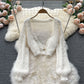 Short Mohair cardigan women's Plush sweater coat     S2543