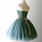 Green Vibrant Homecoming Dress ,Tulle Corset Short Prom Dress RS1689