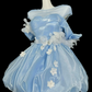 Dreamy Satin Applique Women's Homecoming Dress Blue Corset Short Prom Dress Birthday Dress RS2746