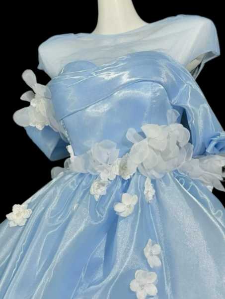 Dreamy Satin Applique Women's Homecoming Dress Blue Corset Short Prom Dress Birthday Dress RS2746