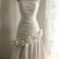 French Chic White Mermaid Strapless Applique Maxi Wedding Dress RS613