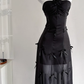 Summer style one dress three wear pure desire slim heavy bow suspender dress R2114