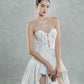 White chest hollow sexy bow slim irregular skirt homecoming dress R2516
