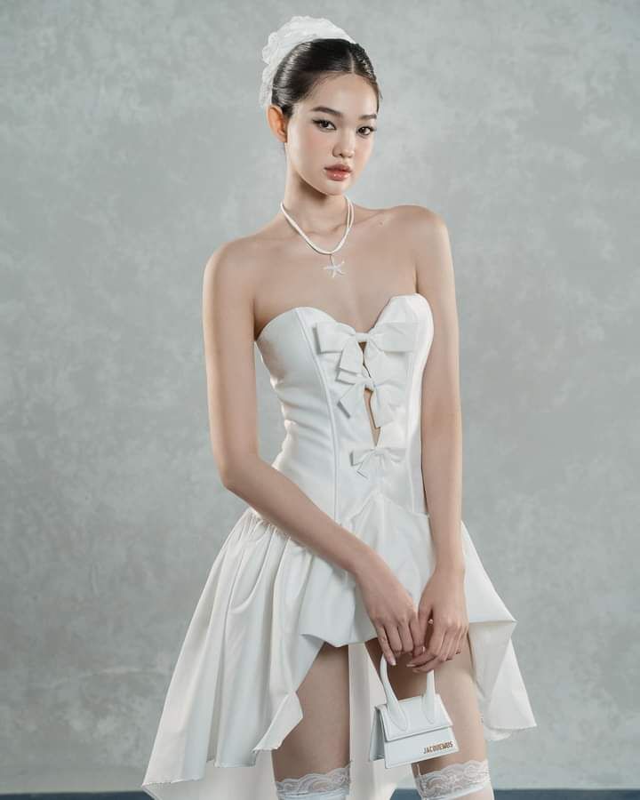 White chest hollow sexy bow slim irregular skirt homecoming dress R2516