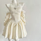 Apricot halter neck slim fit A-line tutu skirt homecoming dress R2569