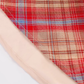 2025 Summer New Red Plaid French Retro Square Neck Temperament Short Sleeve Dress R0973