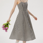 French retro plaid suspender dress niche design skirt women summer R3562