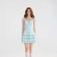 French floral suspender skirt holiday style dress short skirt wood ear skirt R2715