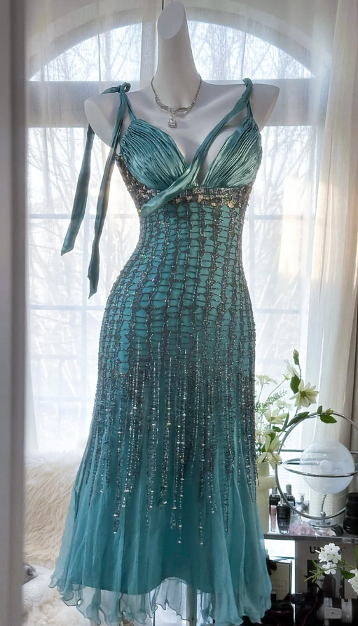Sparkly Beaded Flowy Women's Homecoming Dress Blue Corset Short Prom Dress Party Dress RS2447