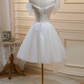 Gentle Ivory Homecoming Dress ,Tulle Beaded Corset Short Prom Dress RS1690