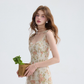 French floral suspender skirt short dress holiday wear short skirt R2707