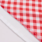 2025 Summer New Red Plaid Square Neck French Short Sleeve High Waist Long Dress R0943