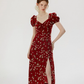 French floral red dress 2025 high-end wear R2703