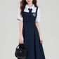 College style outfit waist temperament commuting fake two-piece dress R2393