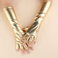 Half Finger Patent Leather Stretch Gloves Holiday Party Cosplay Costume Decoration Mid-Length     S6264
