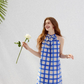 Plaid dress halter neck suspender skirt short skirt vacation wear skirt women summer R3455