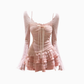 Pure desire style bow knitted blouse 2025 sweet hot girl slim cake skirt suit R1389