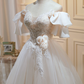 Gentle Ivory Homecoming Dress , Embroidered Tulle Pretty Corset Short Prom Dress RS1691