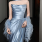Sparkly Mermaid Beaded Prom Gown , Blue Women's Maxi Evening Dress Ball Gown RS2722
