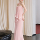 Chiffon Flowy Tiered Corset Prom Gown , Pink Sweet Women's Maxi Party Dress RS2518
