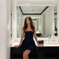 Denim A-line short skirt tube top sexy fashion dress homecoming dress R2416