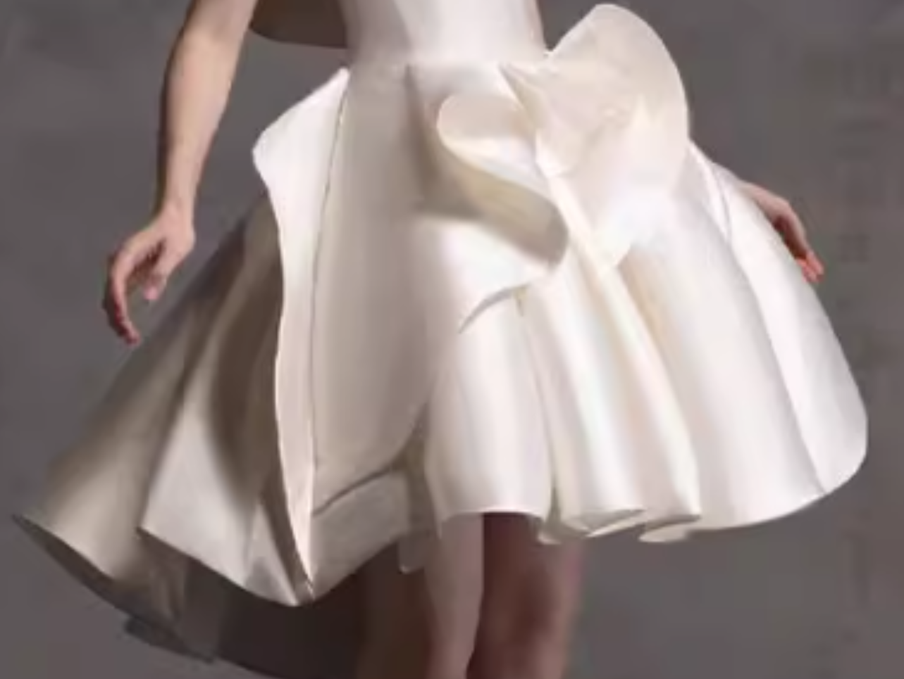 French white tube top satin banquet birthday party host short A skirt prom dress homecoming dress R2970