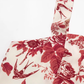 2025 Summer New Romantic Red Floral Waist Tie Holiday Suspender Dress R0922