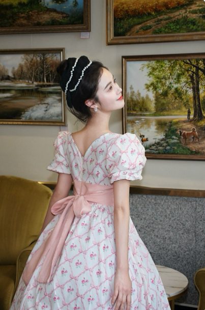 Cute White A-Line Jewel Pink Plaid Maxi Birthday Dress Summer Dress RS633