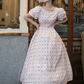Cute White A-Line Jewel Pink Plaid Maxi Birthday Dress Summer Dress RS633