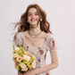 Rose Garden French Floral Short Dress R2709