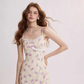 French floral suspender short dress R2711
