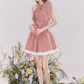 Summer off-shoulder red plaid dress with lace-up waist princess dress R4539