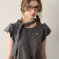 Polka Dot Dress with Detachable Belt, Neck Bow and Back Zipper R9219