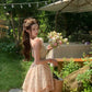 Romantic Floral Square Neck Puff Sleeve A-Line Mini Dress R9159