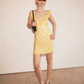 Yellow Floral Ruffle Cami Mini Dress With Bow Detail And Bodycon Fit R9290