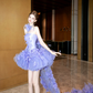 Purple tube top waist fluffy skirt cute princess skirt homecoming dress R4186