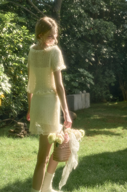 Boho White Lace Mini Dress with Tiered Ruffles, Sheer Layers and Tie-Front Design R9263