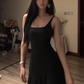Black halter-neck fitted long elegant ball gown R8078