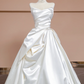 Off-white strapless, fitted waist, full skirt, long ball gown, bridal dress R8308
